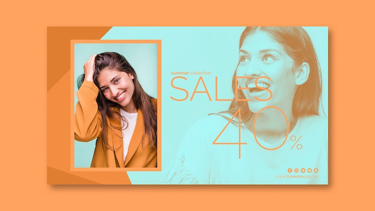 Gratis PSD skabelon til salgsbanner med billede