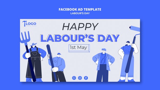 social media promo template for labor day celebration