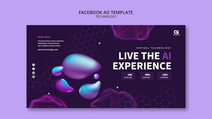 Gratis PSD sosiale medier-kampanjemal for futuristisk ai-teknologi