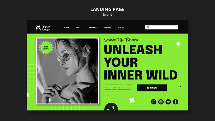 Gratis PSD special event landing page template