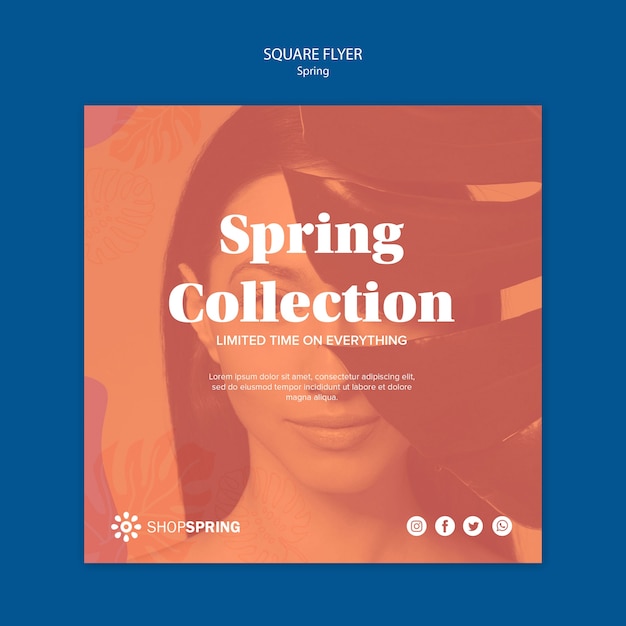Spring sale square flyer