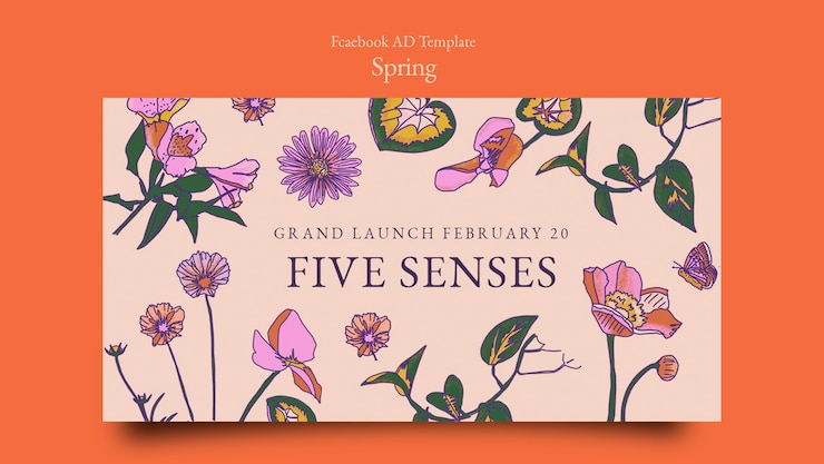 Gratis PSD spring season facebook template