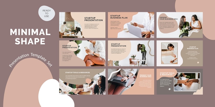 Gratis PSD startup business presentation template psd set