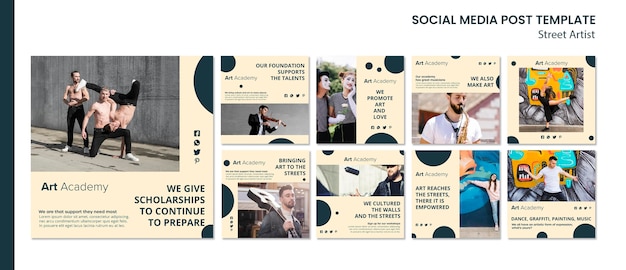Street artist concept social media post template