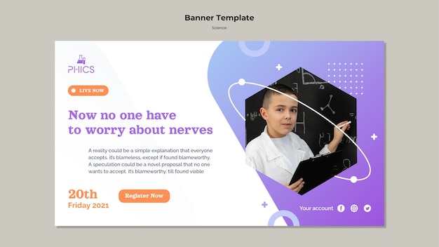 Studying science banner template
