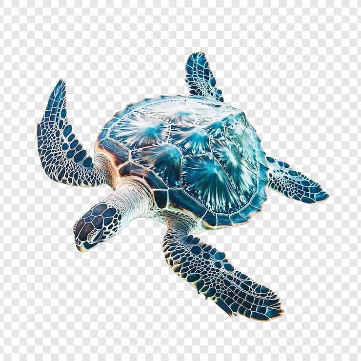 Gratis PSD stunning teal sea turtle underwater