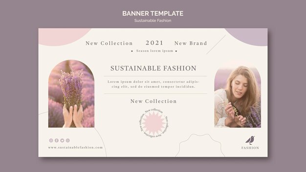 Sustainable fashion banner template