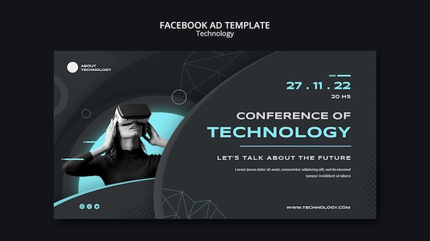 technology social media promo template for virtual reality