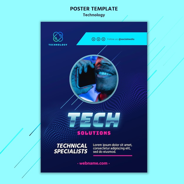 Teknologi-poster mal med bilde