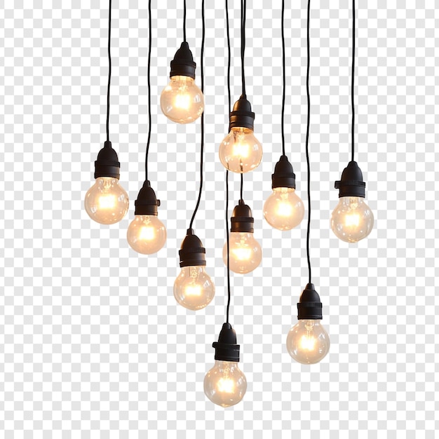 ten hanging edison bulbs illumination