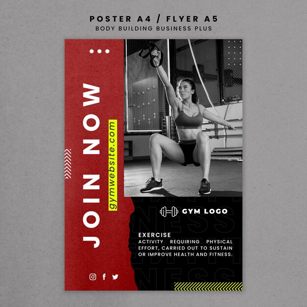 texture body building poster template