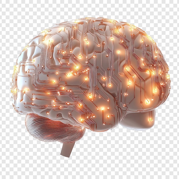 The Digital Brain A futuristic representation of the human brain as a circuit board showcasing the intricate network of neural pathways