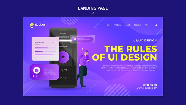 the rules of ui design landing page template