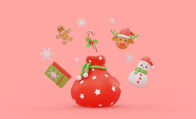 three-dimensional christmas season illustration