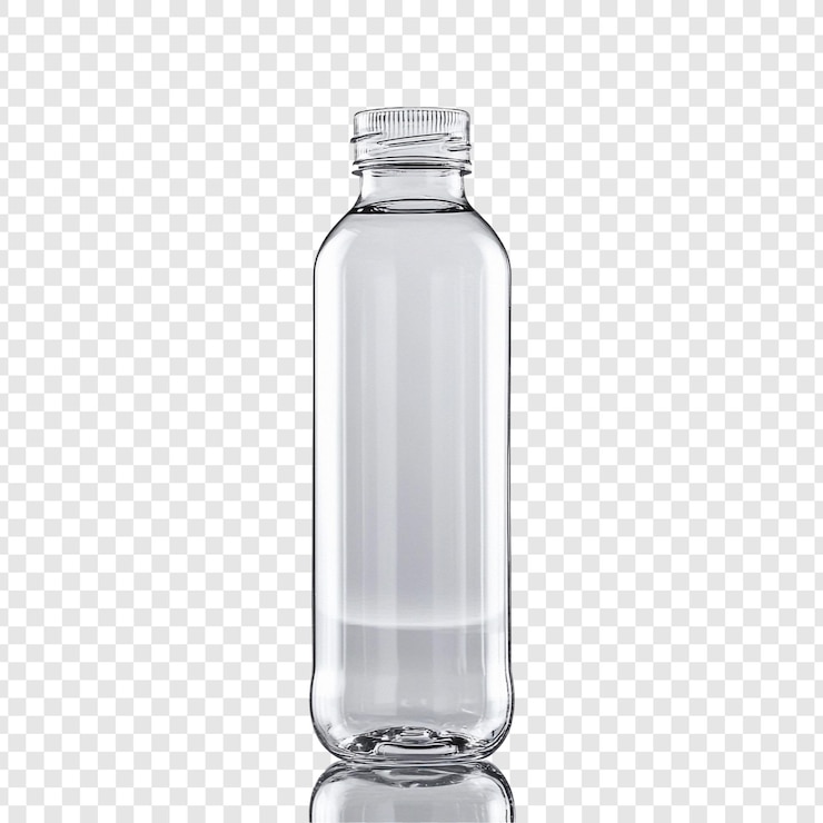 Gratis PSD transparent plastic bottle mockup clean and modern design for branding and packaging
