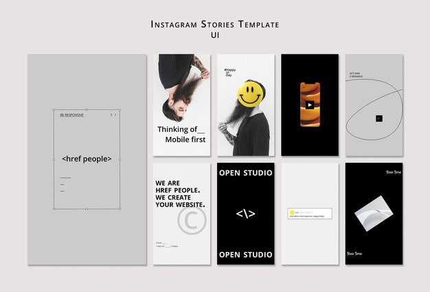 ui ux instagram stories design template