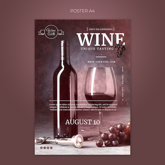 unique wine tasting poster template