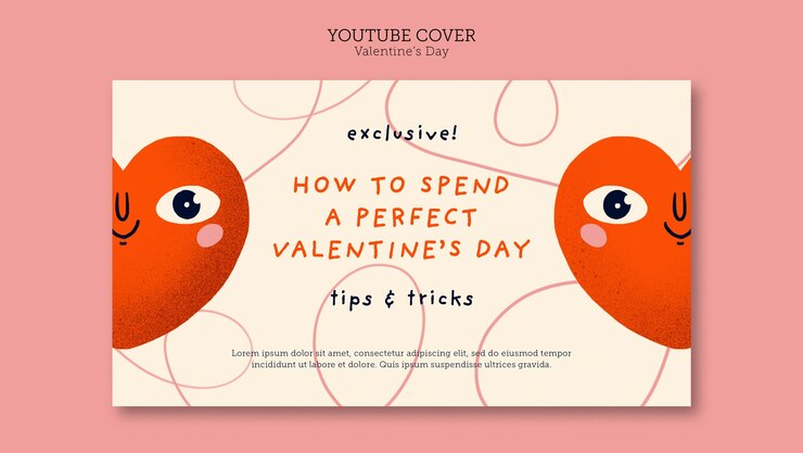Gratis PSD valentine's day celebration youtube cover template