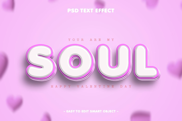 Gratis PSD valentine's day love editable text effect