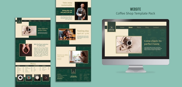 Various coffee shop banner template pack