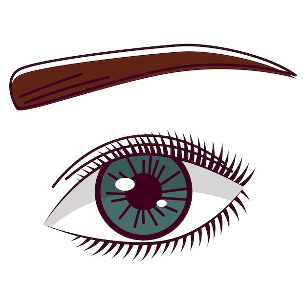 View of hand drawn eye
