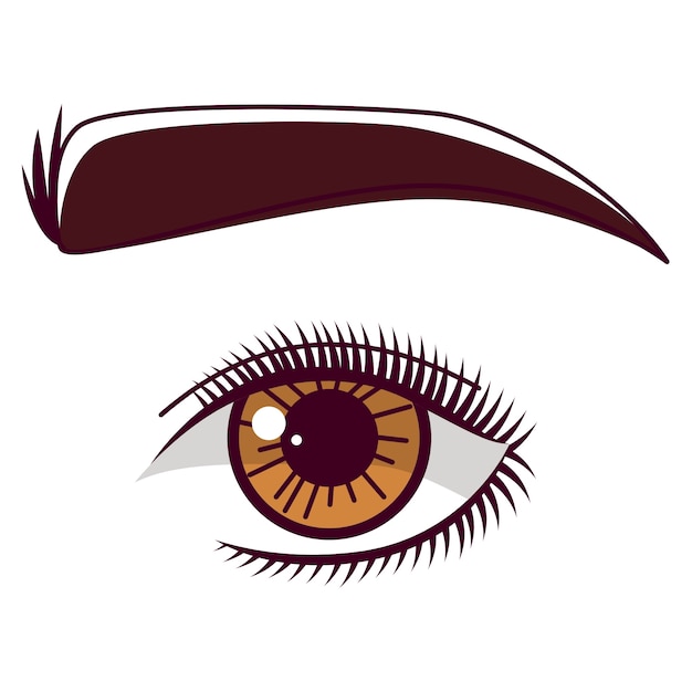 View of hand drawn eye