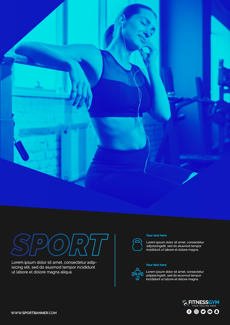Gratis PSD webbanner-skabelon med sportstema