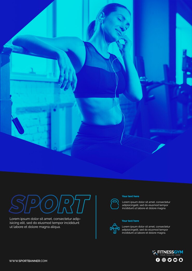 Gratis PSD webbanner-skabelon med sportstema