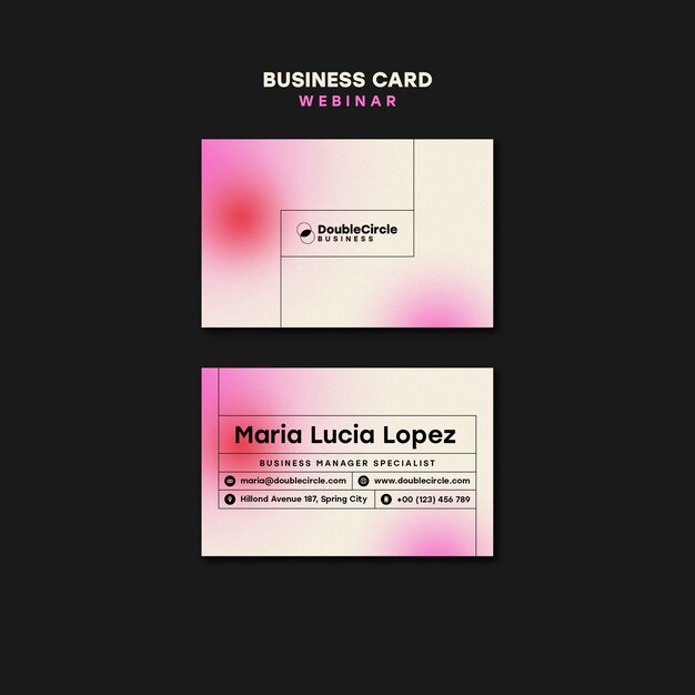 webinar conference business card template