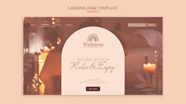 Wellness landing page template with boho design
