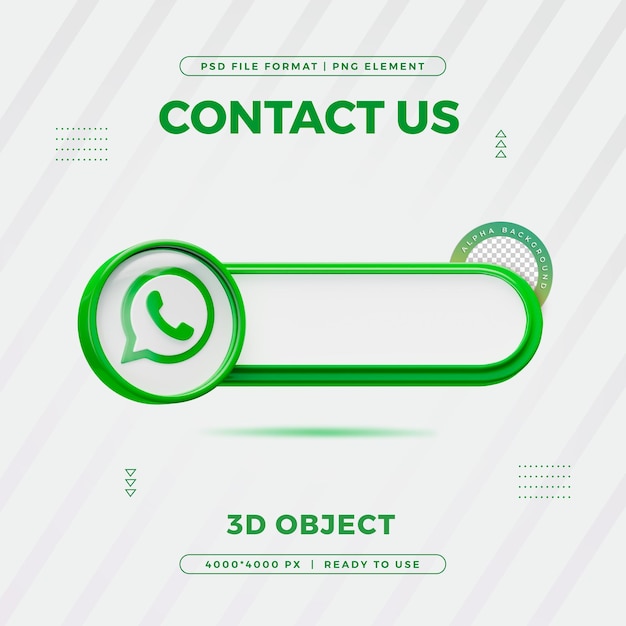 whatsapp contact us banner element icon isolated 3d render