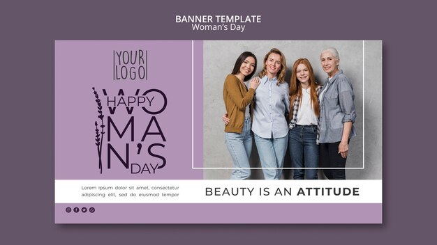 Womans day theme for banner template