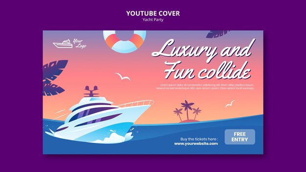 yacht party youtube cover template