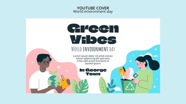 Youtube cover template for world environment day celebration