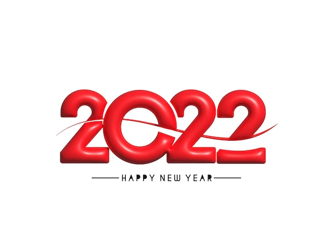 3d effect happy new year 2022 text typography design patter, vector illustration.