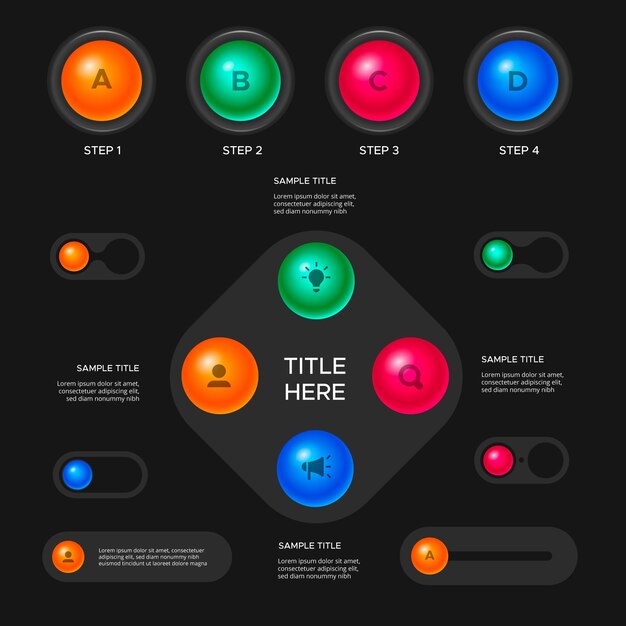 3d glossy detailed infographic