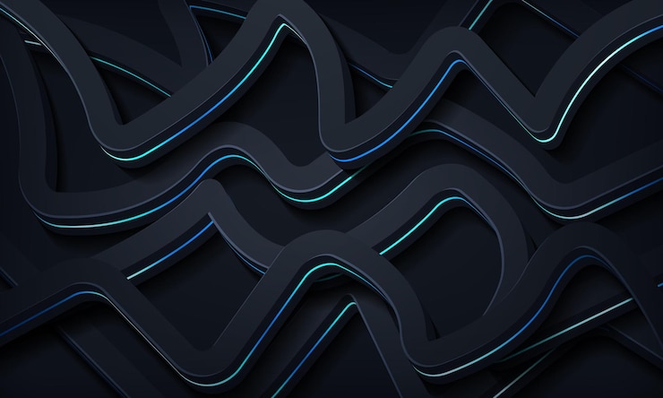 Gratis Vektor 3d style black background with paper layer
