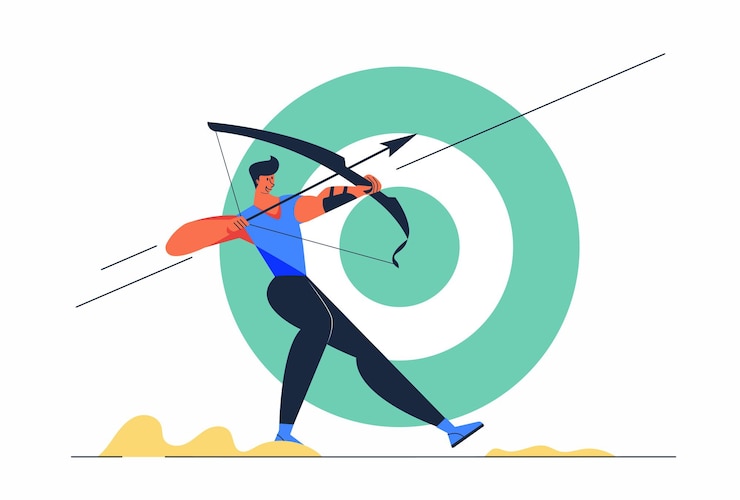 Gratis Vektor abstract athlete archery man with arrow and target in games
