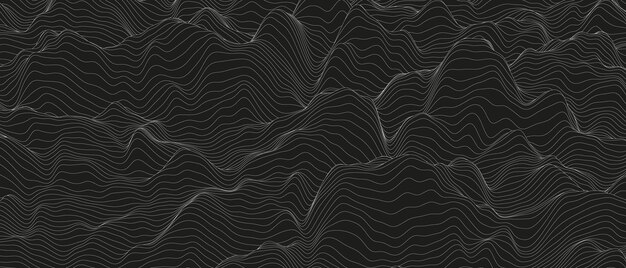 Abstract background with distorted line shapes on a black background