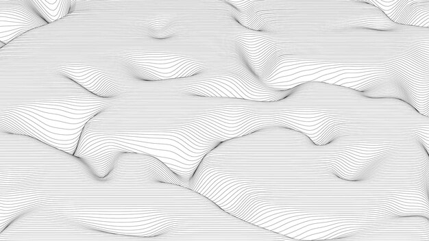abstract background with distorted line shapes on a white background monochrome sound line waves