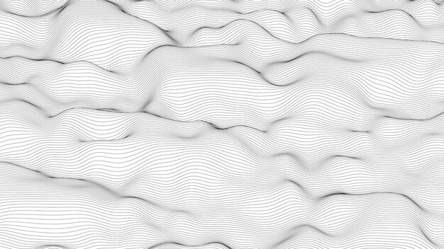 abstract background with distorted line shapes on a white background monochrome sound line waves