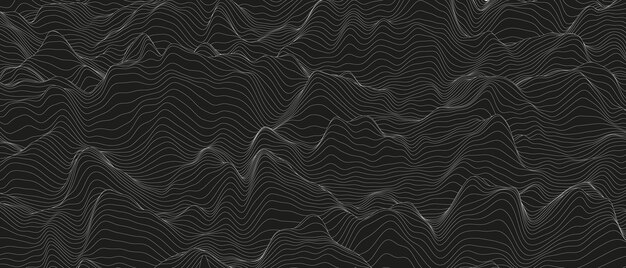 Abstract background with distorted line shapes on black