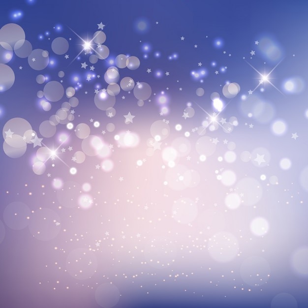 Abstract background with stars and bokeh lights
