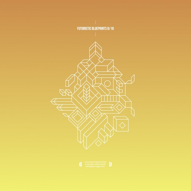 Abstract background with yellow gradient and 3D composition