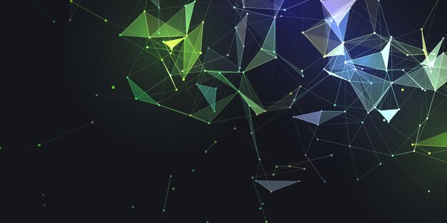 abstract banner with modern low poly plexus design
