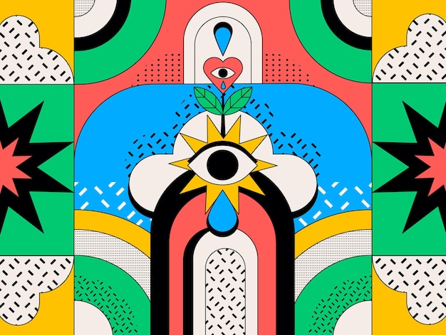 abstract colorful background with different shapes