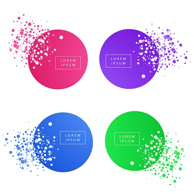 abstract colorful circle banner set vector design