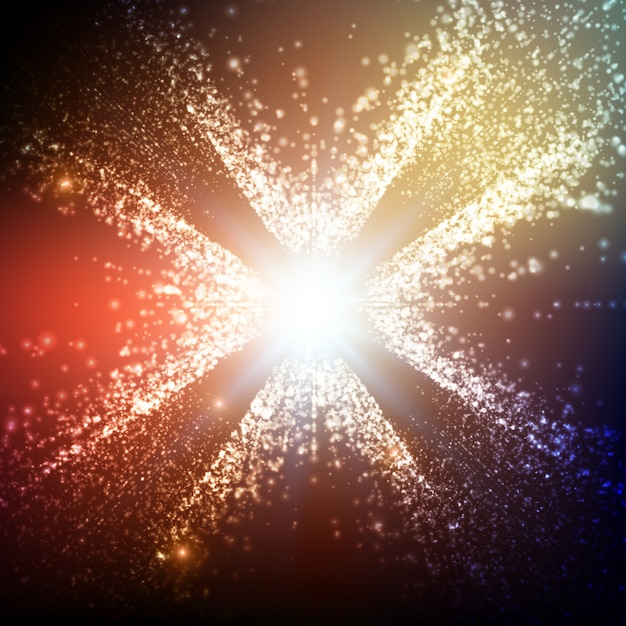 abstract colorful space background. explosion of glowing particles