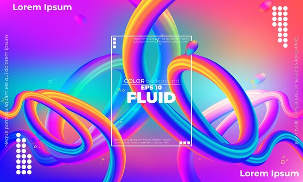abstract fluid wave color pattern of neon color liquid gradient background with modern geometric dynamic motion style suitable for wallpaper banner background card book illustration landing page