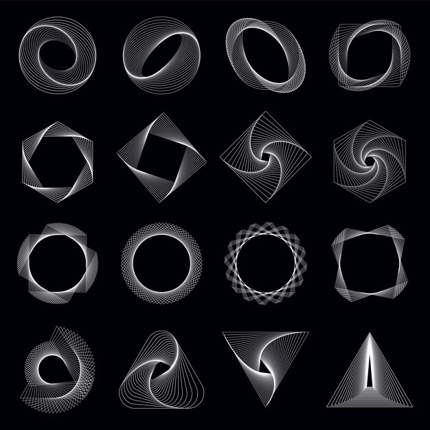 abstract geometric elements set vector